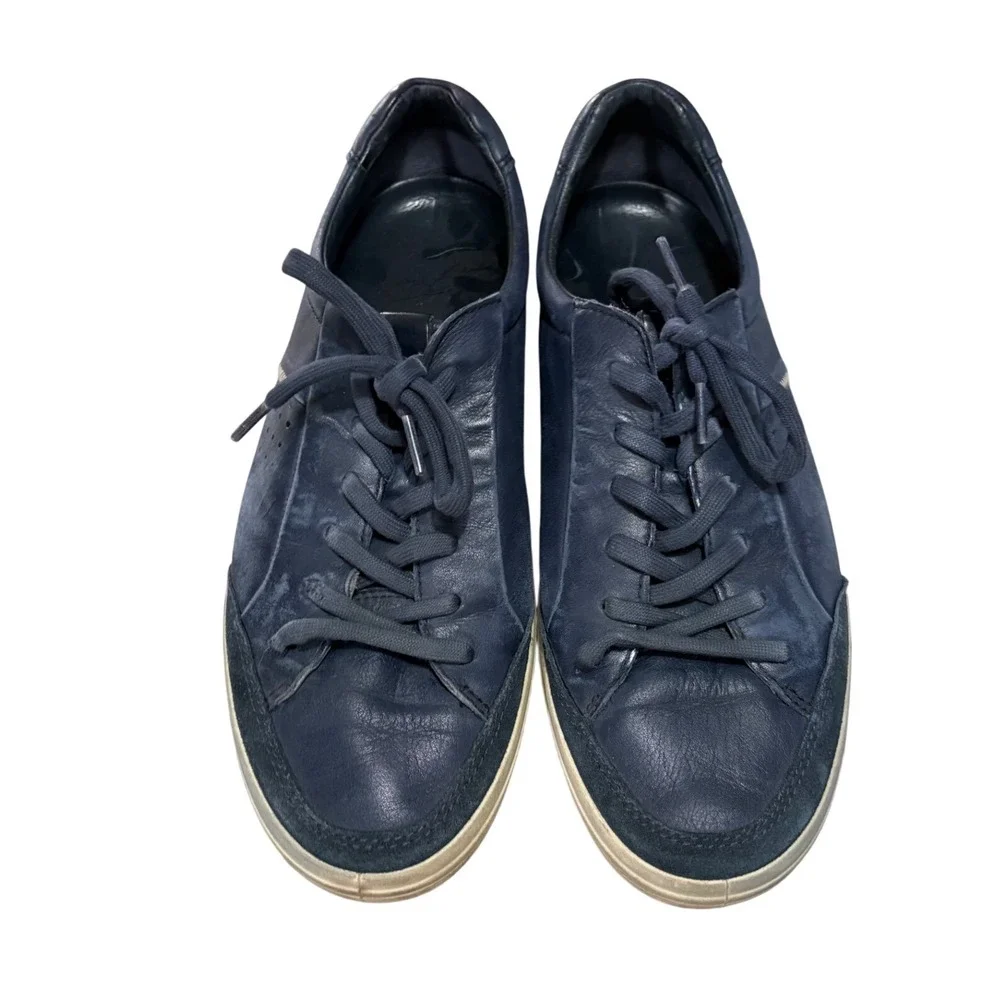 ECCO Soft 7 Mens Navy Blue Leather Low Top Sneakers 430804 Size 44 US 10‎